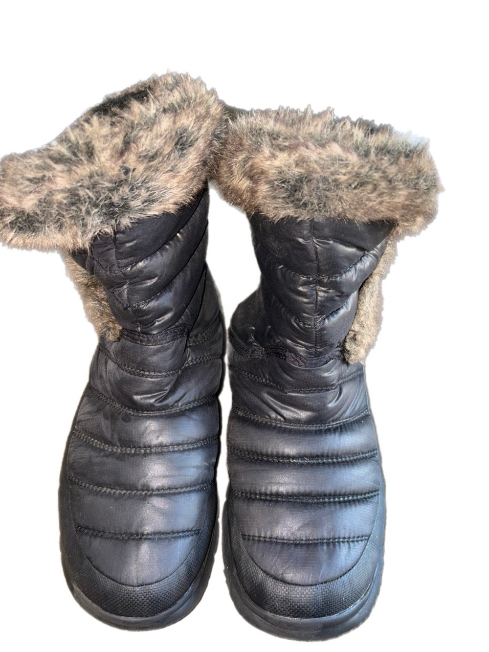 The North Face Women's Black Winter Boots with Faux-Fur Trim